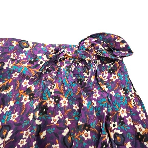 Band of the Free People Linaelle‎ Purple Floral Faux Wrap Skirt Midi NWT $89 MED - Picture 8 of 16